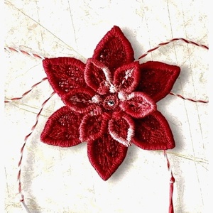 Martisor Floare Dubla Rosu Degrade, Bijuterii, Martisor, , ARTYNOS