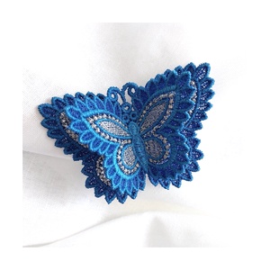 Brosa Fluture Albastru cu Doua Perechi de Aripi , Bijuterii, Martisor, Broderie, ARTYNOS