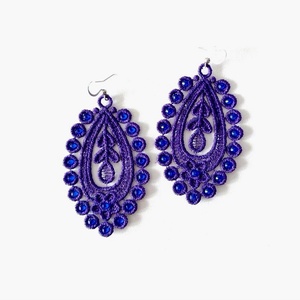 Cercei Royal cu Cristale � Eleganti si Stralucitori, Bijuterii, Cercei, Cercei lungi, Broderie, ARTYNOS