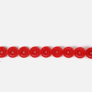 Choker Rosu Brodat cu Cristale  - bijuterii - coliere - chockere - Artynos.ro