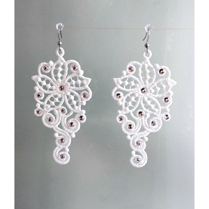 Cercei Lungi cu Cristale, Bijuterii, Cercei, Cercei lungi, Broderie, ARTYNOS