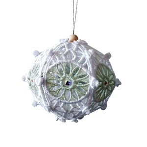 Globulet 3D Alb cu Degrade Glitter - crăciun - decorațiuni de crăciun de casă - globuri de crăciun - Artynos.ro