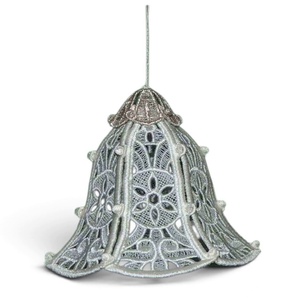 Clopotel 3D brodat alb, Craciun, Decoratiuni de Craciun de casa, Globuri de Craciun, Broderie, Un ornament brodat spectaculos, potrivit pentru iubitorii de Craciun, eleganta si obiecte unicat.Se..., ARTYNOS