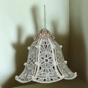 Clopotel 3D brodat alb - crăciun - decorațiuni de crăciun de casă - globuri de crăciun - Artynos.ro