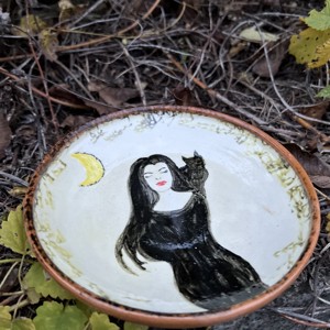 Farfurie de desert din ceramică făcută manual - Midnight 16 cm - casă & stil de viață - accesorii pentru echipamente de bucătărie - accesorii de servire - veselă, farfurii - Artynos.ro