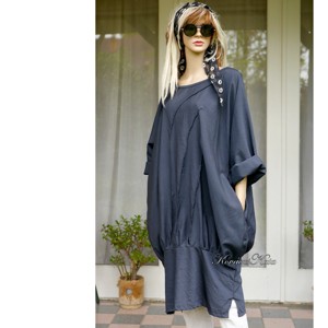 KEHELYRUHA - Rochie tunică din mătase vâscoasă / antracit - îmbrăcăminte și modă - haine damă - rochie, dintr-o bucată - Artynos.ro