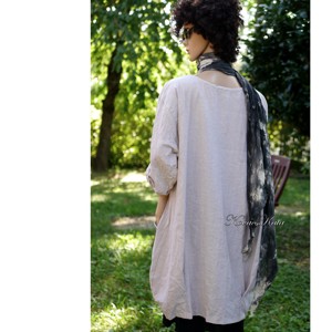 DIRTY ROSE - tunică artsy din in, rochie cu design lagenlook - îmbrăcăminte și modă - haine damă - tunică - Artynos.ro