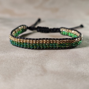 Bratara margelute Toho - Golden Green, Bijuterii, Brățări, Brățară cu mărgele, Împletitură, Împletituri, broderie cu mărgele, ARTYNOS