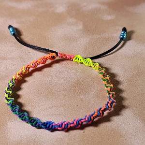 Bratara impletita manual neon, Bijuterii, Brățări, Brățară cu mărgele, Împletitură, Împletituri, broderie cu mărgele, ARTYNOS