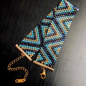 Brățară țesută mărgele miyuki - model geometric - bijuterii - brățări - brățări din mărgele - Artynos.ro