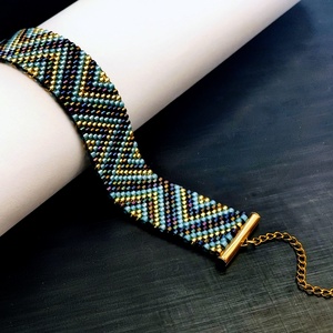 Bratara tesuta margele miyuki - model geometric - Artynos.ro