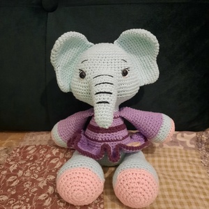 Elefănțel croșetat, Jucării și echipamente pentru copii, Plușuri, Elefant de pluș, Croșetat, Cusătură, ARTYNOS