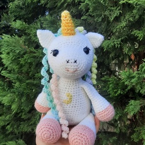 Unicorn croșetat, Jucării și echipamente pentru copii, Plușuri, Cal și ponei de pluș, Croșetat, Cusătură, ARTYNOS
