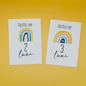 Set 20 cartonase aniversare de tip baby milestone pentru fotografierea bebelusului - jucării și echipamente pentru copii - daruri de botez - Artynos.ro