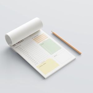 Set Carnet Planificator A5 si creion, priotitati si notite, 50 pag hartie premium 90gsm, suport din carton - casă & stil de viață - papetărie de hârtie - caiete și jurnal - Artynos.ro