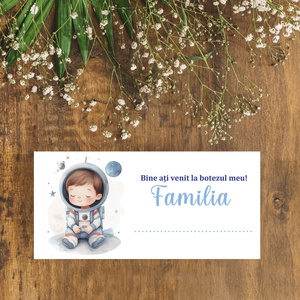 Plic de bani pentru botez model baiat astronaut, galaxie, stele - accesorii nuntă - amintiri și cadouri de nuntă - cadou nuntă - plic de bani, card - Artynos.ro