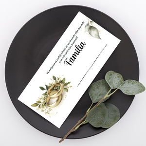 Plic de bani pentru nunta, model elegant cu verighete aurii si mesaj de multumire - accesorii nuntă - amintiri și cadouri de nuntă - cadou nuntă - plic de bani, card - Artynos.ro