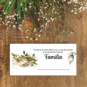 Plic de bani pentru nunta, model elegant cu verighete aurii si mesaj de multumire - accesorii nuntă - amintiri și cadouri de nuntă - cadou nuntă - plic de bani, card - Artynos.ro