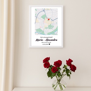 Harta Primei Noastre Întâlniri  Cadou pentru El sau Ea  Personalizat și Unic - casă & stil de viață - accesorii pentru decorat casa - picturi murale - panouri și tablouri, panouri decorative - Artynos.ro