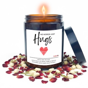 Lumanare parfumata BUNILU, ceara de soia, recipient sticla cu capac, mesaj iubire, 100% biodegradabila, 150 ml - casă & stil de viață - lumânări, parfumuri, arome - lumânări artizanale - Artynos.ro