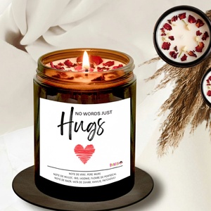 Lumanare parfumata BUNILU, ceara de soia, recipient sticla cu capac, mesaj iubire, 100% biodegradabila, 150 ml, Casa & Stil de viata, Lumanari, parfumuri, arome, Lumanari artizanale, Lumanare si fabricarea lumanarilor, ARTYNOS