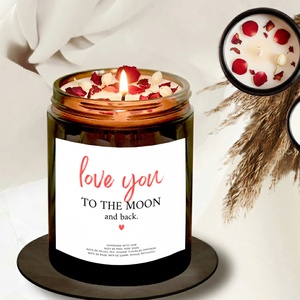 Lumanare parfumata BUNILU, ceara de soia, recipient sticla cu capac, mesaj love you to the moon, 100% biodegradabila, 15 - Artynos.ro