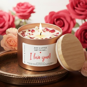 Lumanare parfumata, mesaj A little gift to say I Love You, borcan metalic, parfum floral - casă & stil de viață - lumânări, parfumuri, arome - lumânări artizanale - Artynos.ro