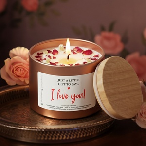 Lumanare parfumata, mesaj A little gift to say I Love You, borcan metalic, parfum floral - casă & stil de viață - lumânări, parfumuri, arome - lumânări artizanale - Artynos.ro