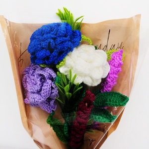 Buchet flori crosetate � Trandafiri si lavanda decorative textile multicolore - casă & stil de viață - decorațiuni de casă - accesorii florale - buchete de flori - Artynos.ro