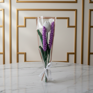 Buchet flori crosetate � lalea alba si lavanda - casă & stil de viață - decorațiuni de casă - accesorii florale - buchete de flori - Artynos.ro