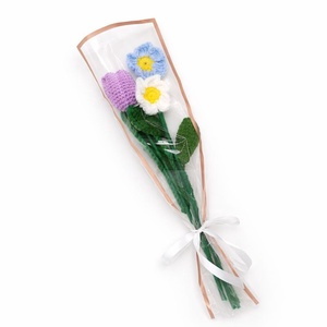 Buchet flori crosetate � lalea mov si margarete - casă & stil de viață - decorațiuni de casă - accesorii florale - buchete de flori - Artynos.ro
