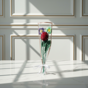 Buchet flori crosetate � lalea rosie si margarete - casă & stil de viață - decorațiuni de casă - accesorii florale - buchete de flori - Artynos.ro