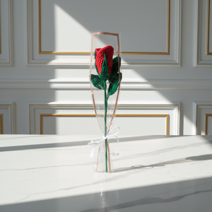 Trandafir rosu, floare textila ambalata - casă & stil de viață - decorațiuni de casă - accesorii florale - buchete de flori - Artynos.ro