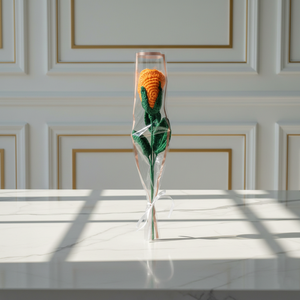 Trandafir portocaliu, floare textila ambalata - casă & stil de viață - decorațiuni de casă - accesorii florale - buchete de flori - Artynos.ro