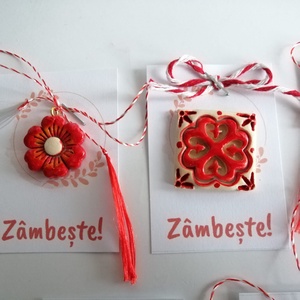 Set 5 mărțișoare pictate manual - bijuterii - mărțișor - Artynos.ro