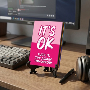 Set 32 Cartonașe Motivationale + Stand , Positive F-cking Vibes - casă & stil de viață - produse de papetărie - copertă de carte și caiet - Artynos.ro