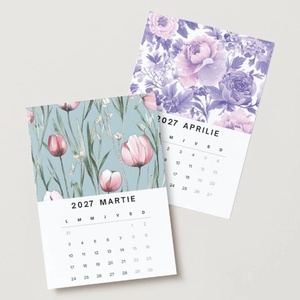 Calendar cu flori decorative elegante, 2027, calendar de birou cu suport negru - casă & stil de viață - produse de papetărie - calendar și planificator - Artynos.ro