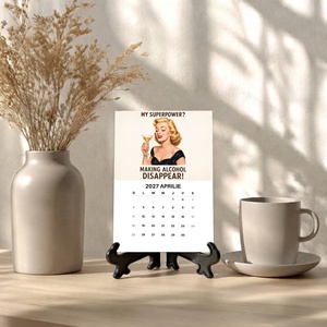 Calendar cu amuzant, 2027, calendar de birou cu suport negru - Artynos.ro
