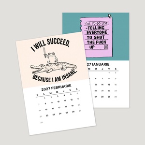 Calendar cu amuzant, 2027, calendar de birou cu suport negru - casă & stil de viață - produse de papetărie - calendar și planificator - Artynos.ro