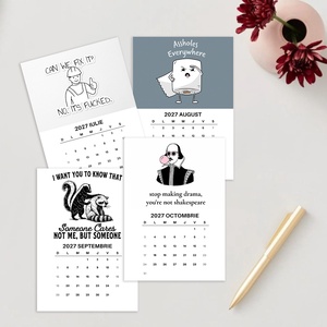 Calendar cu amuzant, 2027, calendar de birou cu suport negru - casă & stil de viață - produse de papetărie - calendar și planificator - Artynos.ro