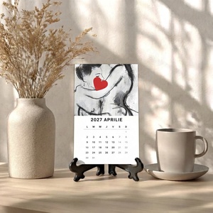 Calendar de Masa 2027 cu Suport Negru, Calendar Erotic cu Ilustratii cu Iubire, Sexy - Artynos.ro