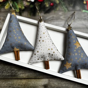 Ornament pom de Craciun cu bete de scortisoara /set de 3/, Craciun, Decoratiuni de Craciun de casa, Figurine pentru pomul de Craciun, , ARTYNOS