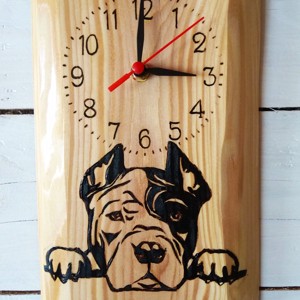 Câine Pit Bull pe ceas de perete -  - Artynos.ro