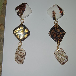 Cercei in alb și negru - bijuterii - cercei - cercei lungi - Artynos.ro