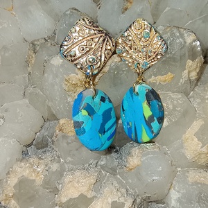 Just Blue , Bijuterii, Cercei, Cercei din rasina, , ARTYNOS