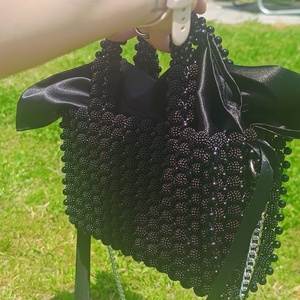 Geanta Mura neagra 🖤, Genti si portofele, Genti de mana si umar, Geanta mare, Impletitura, Geanta este realizata integral manual,are un saculet detasabil din satin,este foarte eleganta si de..., ARTYNOS