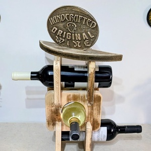 Suport lemn 3 sticle vin 18x50x18cm -  - Artynos.ro