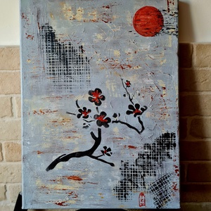 Zen, Arte vizuale si accesorii , Picturi, Pictura acrilica, Pictura, Pictura acrilica din seria wabi Sabi,30/40, ARTYNOS