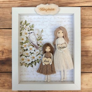 Cadou personalizat de multumire pentru profesor - Figuri Macramé in cadru 3D, , , Surprinde-ti profesorul preferat cu un cadou unic si sincer! Aceasta figurina 3D macramé personaliz..., ARTYNOS