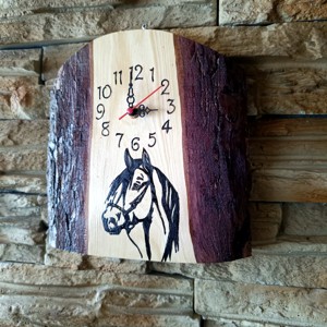 Cal din lemn ceas de perete din lemn -  - Artynos.ro